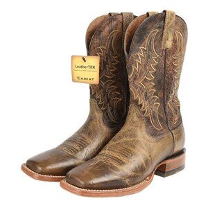 Ariat Mens Distressed Brown Point Ryder Square Toe Leather Western Boots Size 7D